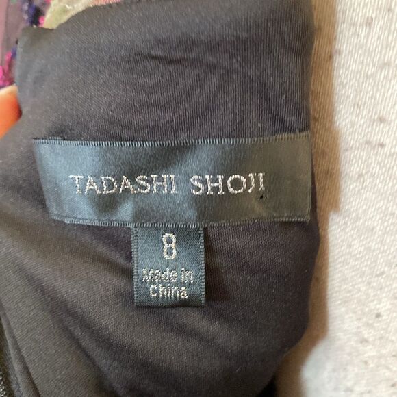 Tadashi Shoji mesh/embroidered top midi dress, S - Picture 12 of 13